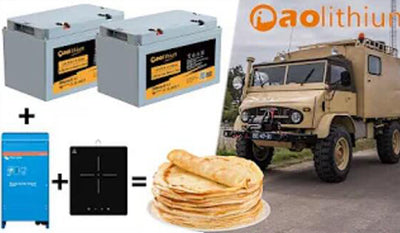 Installing Aolithium 12V 100Ah LiFePO4 Batteries in my 1965 UNIMOG - Induction Cooking Setup