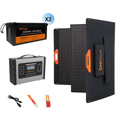 Aolithium Solar Kit- Up to 4000W Surge AC Output Backup Power Supply | Fully Portable Design