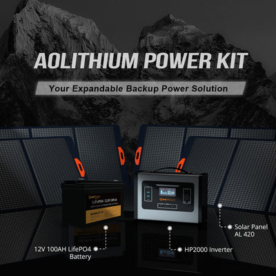 Aolithium Power Kit- Up to 4000W Surge AC Output Backup Power Supply