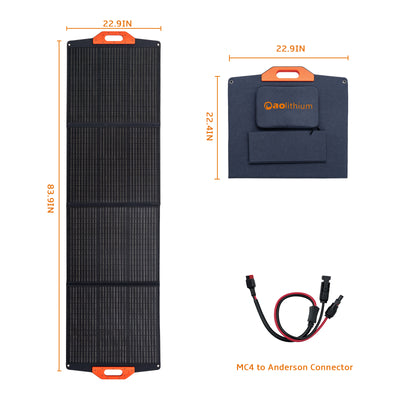 Aolithium Solar Kit- Up to 4000W Surge AC Output Backup Power Supply | Fully Portable Design